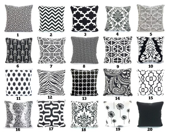 Black Chevron Pillow Cover Decorative Throw Pillow Cushion Etsy