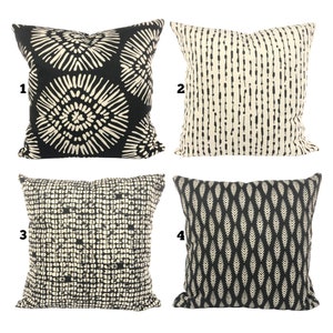 Black Cream Pillow Covers Decorative Throw Pillows Cushion Black Cream Toss Pillows Designer Couch Bedroom Pillows Mix & Match Various Sizes