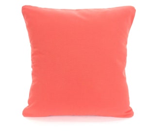 Solid Coral Pillow Covers, Decorative Throw Pillow, Cushion Covers, Solid Coral Euro Sham Couch Bed Sofa Pillows, One or More ALL SIZES