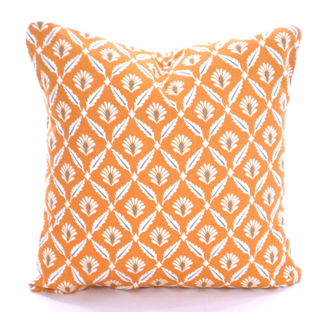 Orange Gray Pillow Covers Cushions Decorative Throw Pillows Etsy