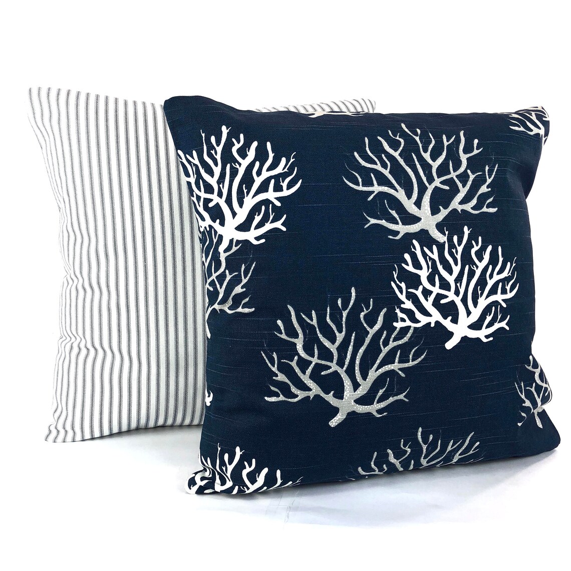 Blue Nautical Throw Pillow Covers Cushions Light Navy Blue Etsy