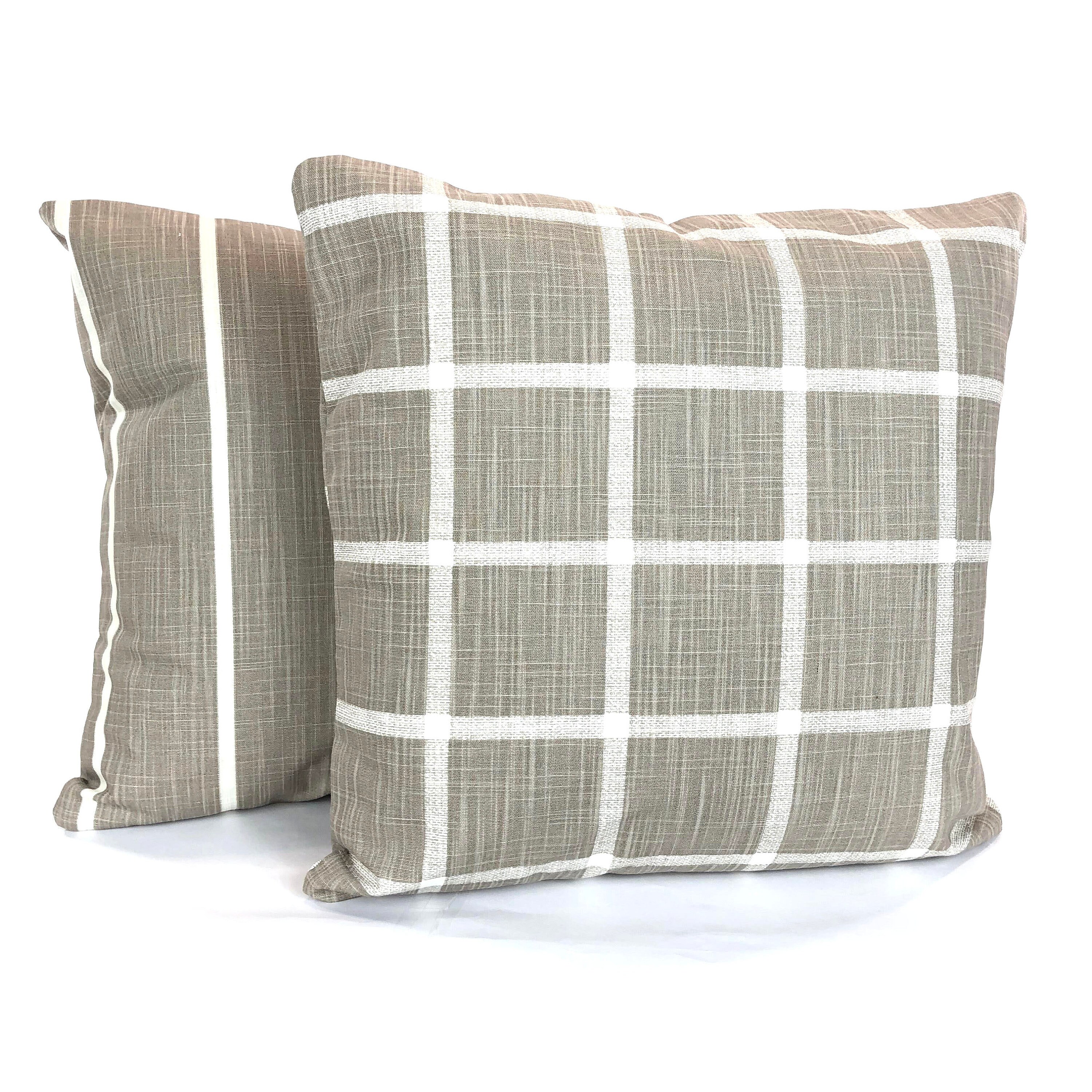 FARMHOUSE Taupe Throw Pillow Covers Decorative Pillows Etsy