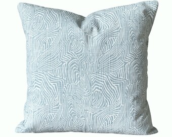 Light Blue White Pillow Covers Decorative Pillow Cushion Cover Soft Mineral Blue Off White Toss Pillows Couch Pillows Bed Sofa Various SIZES