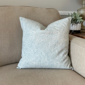 Blue Off White Pillow Covers Decorative Pillow Cushion Cover Soft Mineral Blue White Toss Pillows Couch Pillows Bed Sofa Various SIZES