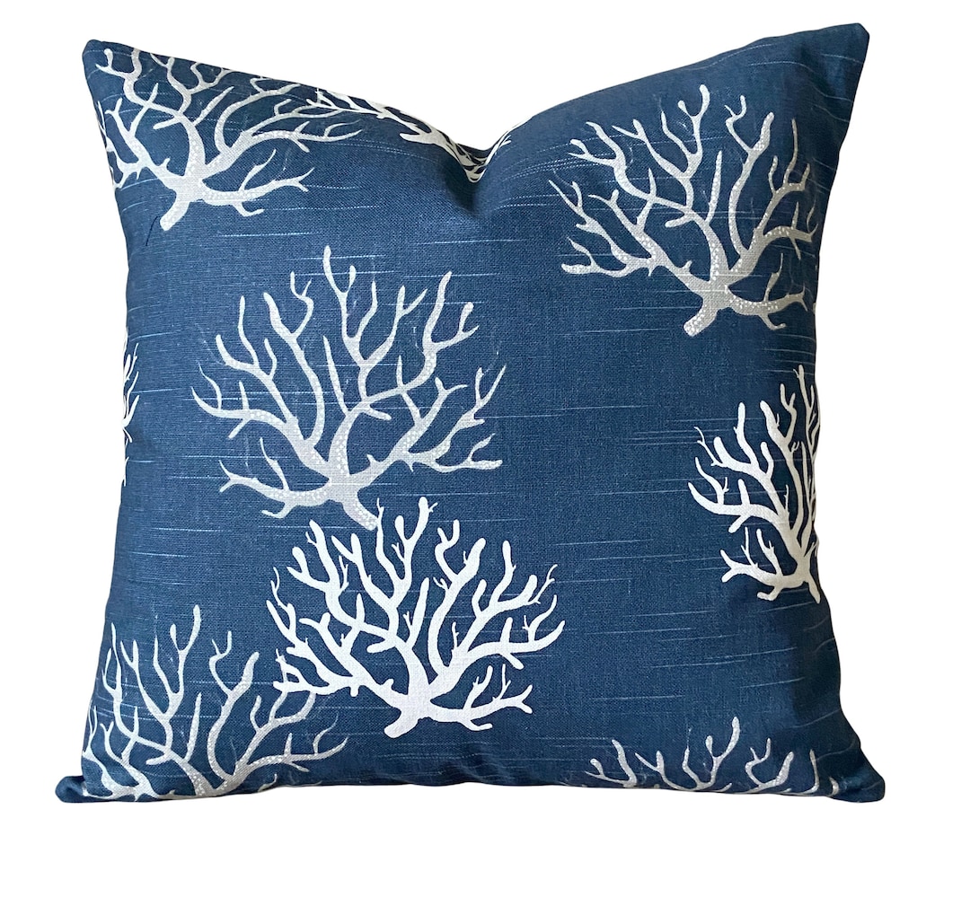 Blue Nautical Throw Pillow Covers Cushions Light Navy Blue Gray White