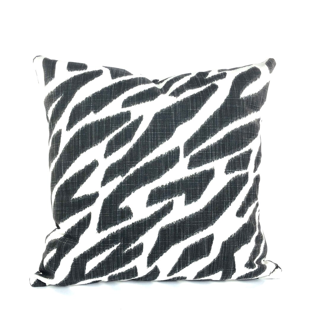 Black White Animal Print Throw Pillow Covers Decorative Etsy