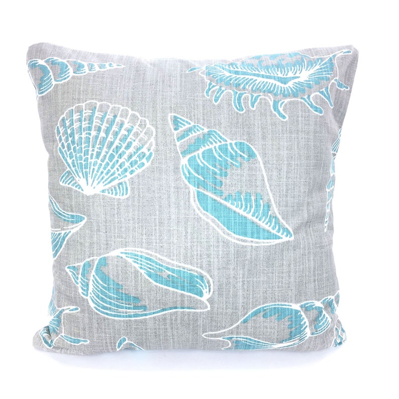 Aqua Gray INDOOR Pillow Covers Nautical Beach Decor Decorative Throw Pillows Nautical Cushion Blue Grey White Mix & Match Various Sizes image 2