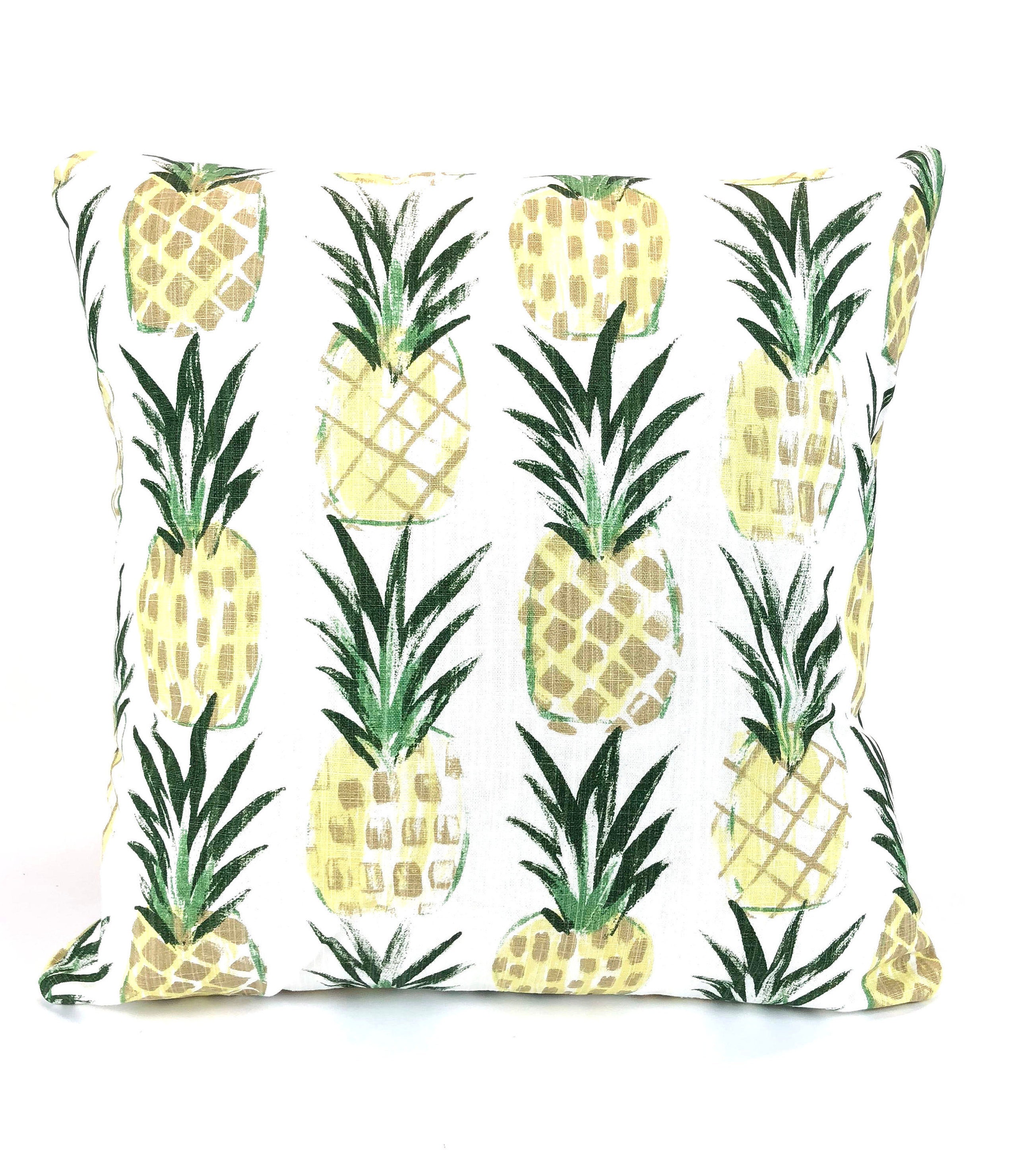 Throw Pillow Covers Tropical Pineapple Green Yellow White Decorative Pillows Cushion Covers Tropic Couch Bed Sofa Pillows Various Sizes