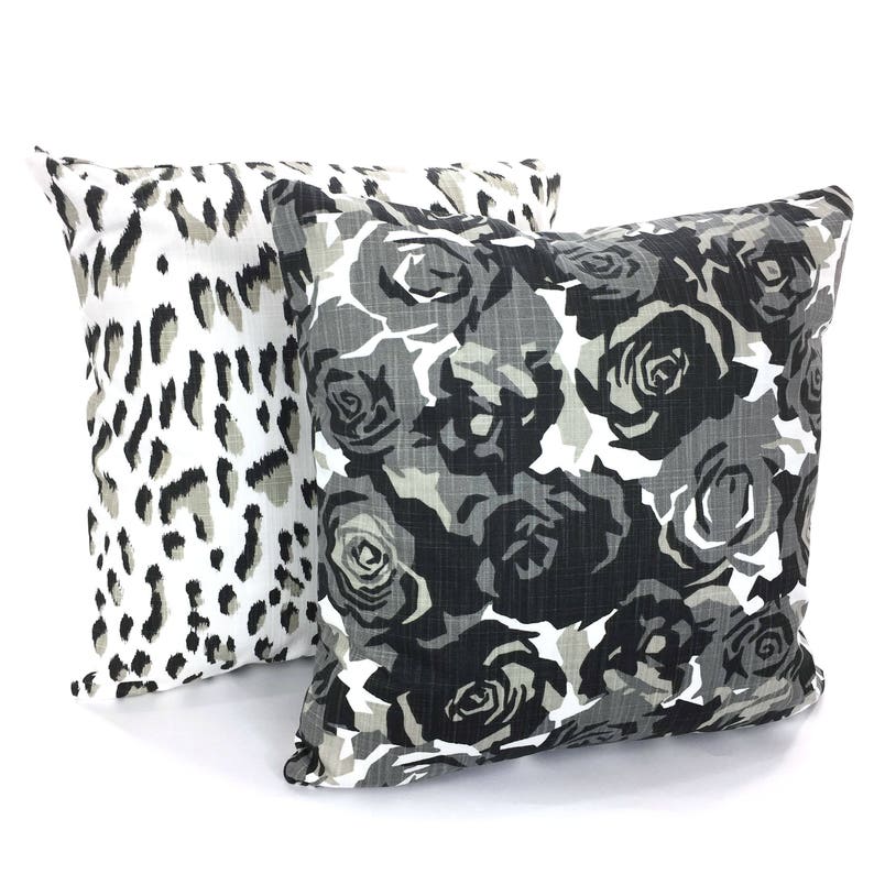 SALE Decorative Pillow Covers Throw Pillows Black Tan Gray Etsy