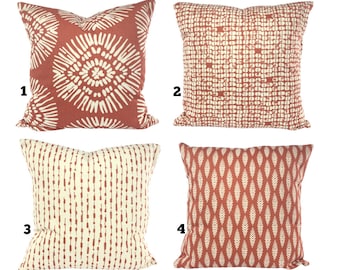 Pillow Covers Terracotta Cream Decorative Throw Pillows Cushion Coral Cream Toss Pillows Designer Couch Bedroom Mix & Match Various Sizes