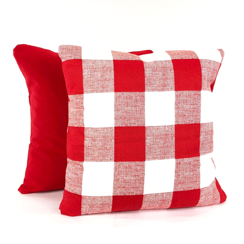 Red White Pillow Covers Throw Pillow Cushions Red White Etsy