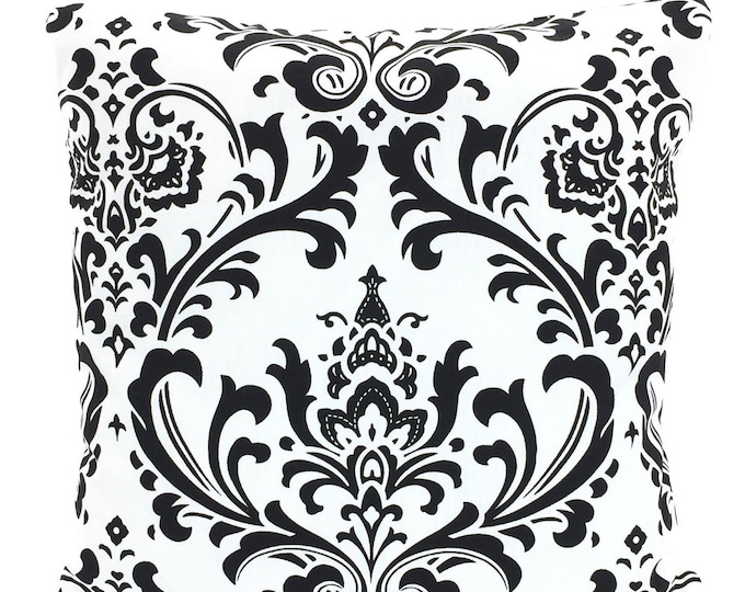 Black White Damask Pillow Cover Decorative Throw Pillows, Cushions