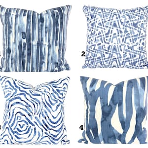 Blue Pillow Covers Blue Throw Pillow Decorative Cushions Designer Fabric Indigo Blue Toss Pillow Couch Bed Pillow Case Blue Various Sizes