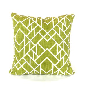 Chartreuse Green Pillow Covers Decorative Throw Pillows Cushion Lime Green White Slub Canvas Couch Bedroom Pillows Mix & Match Various Sizes image 4