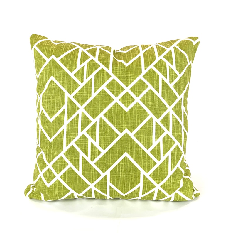 Green Pillow Covers Green Pillow Covers Decorative Throw Pillow Lime Green White Chartreuse Couch Bedroom Pillows Mix & Match Various Sizes image 4