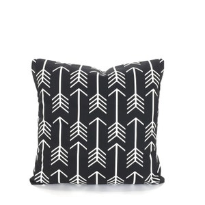 Black White Pillow Cover, Decorative Throw Pillows, Cushions Black and White Arrow Euro Sham, Couch Bed Sofa, One or More ALL SIZES image 2