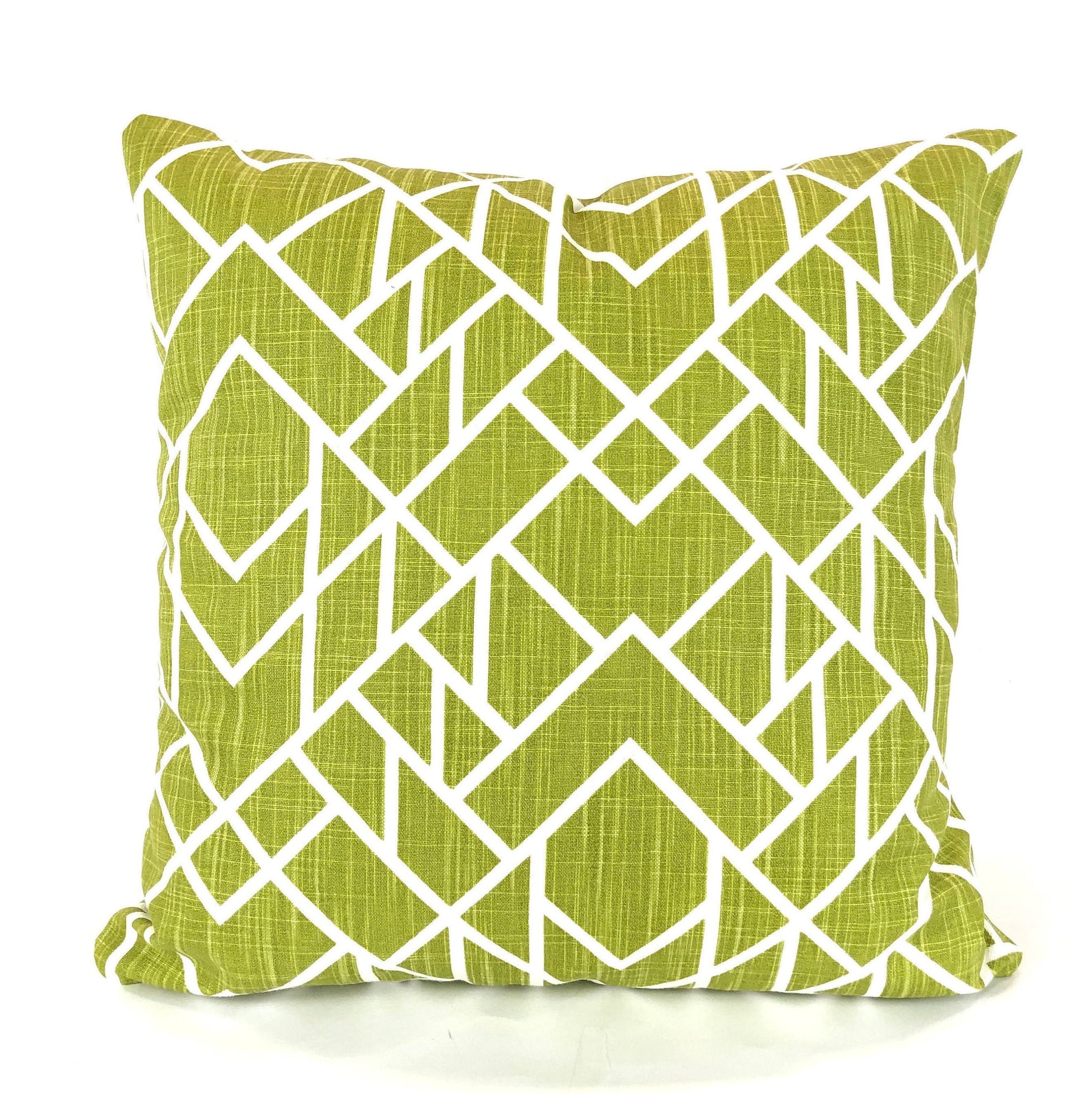 Lime Green White Geometric Pillow Covers Chartreuse Cushions Etsy