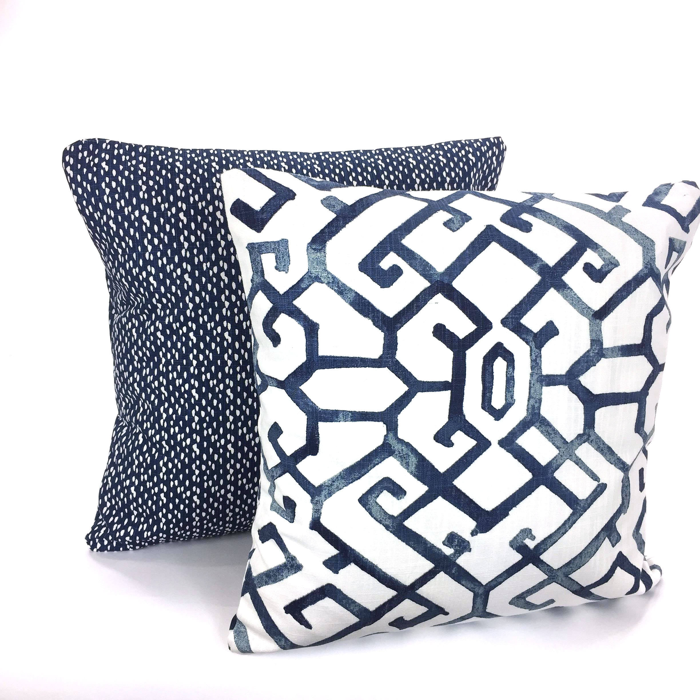 Pillow Covers Navy White Decorative Pillows Cushion Covers Etsy