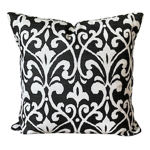 Black White Damask Pillow Covers Throw Pillows Decorative Pillow Cushions Black White Damask Pattern Pillow Case Couch Bed Various Sizes