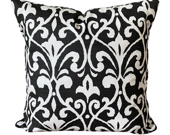 Black White Damask Pillow Covers Throw Pillows Decorative Pillow Cushions Black White Damask Pattern Pillow Case Couch Bed Various Sizes