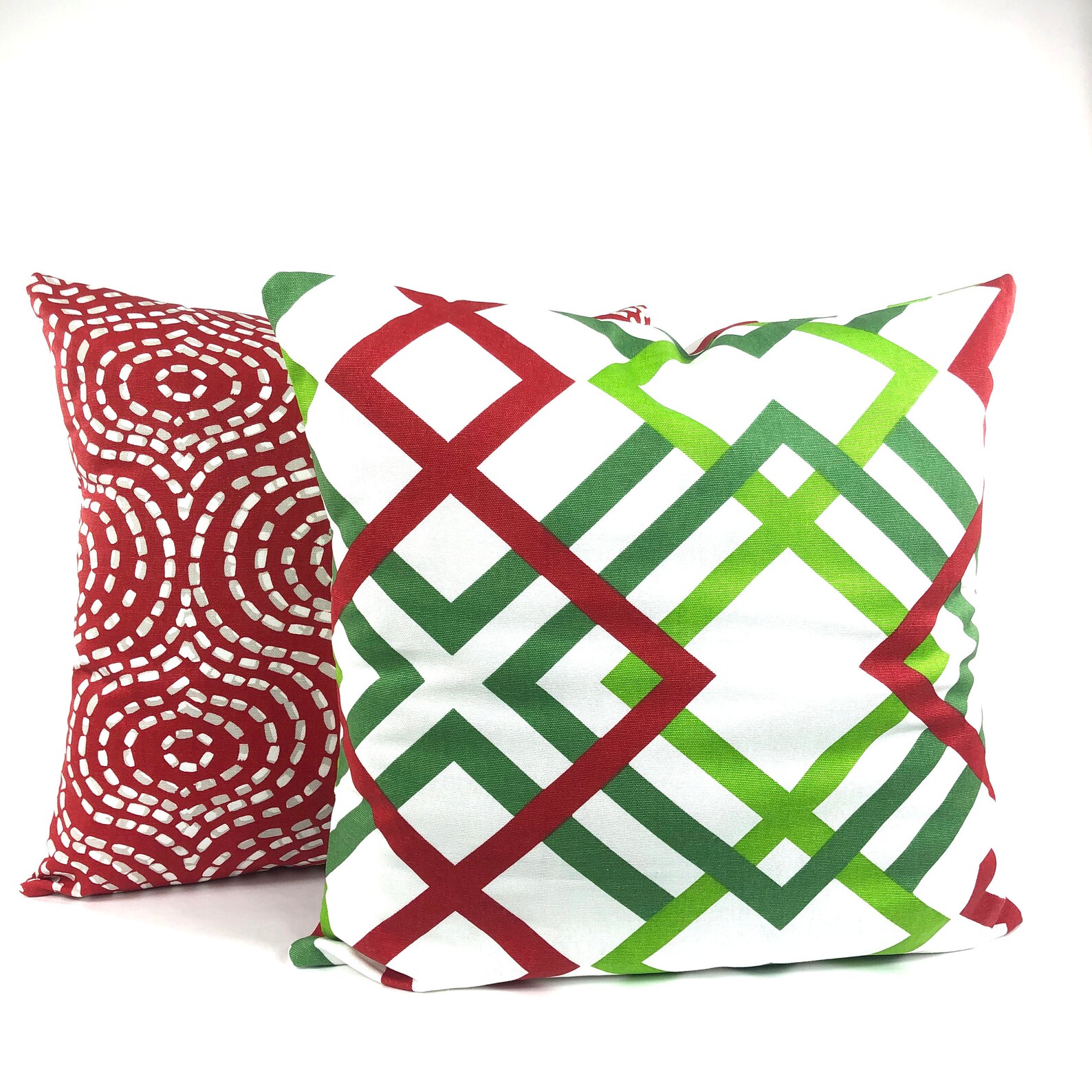 Red White Throw Pillow Covers Cushions Red White Geometric Etsy