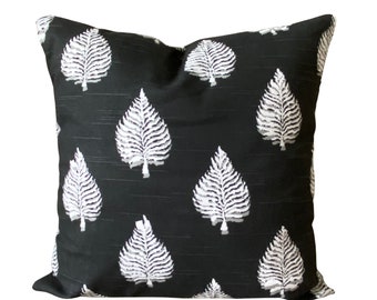 Black White Pillow Covers Throw Pillows Covers Decorative Pillow Cushions Black White Gray Leaf Pattern Pillow Case Couch Bed Various Sizes