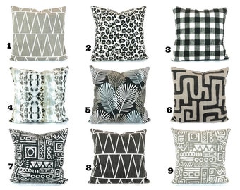 Tan Pillows Black Pillow Covers Decorative Pillows Cushion Ink Taupe White Tribal Check Toss Pillows Couch Bed Pillow Case Various Sizes