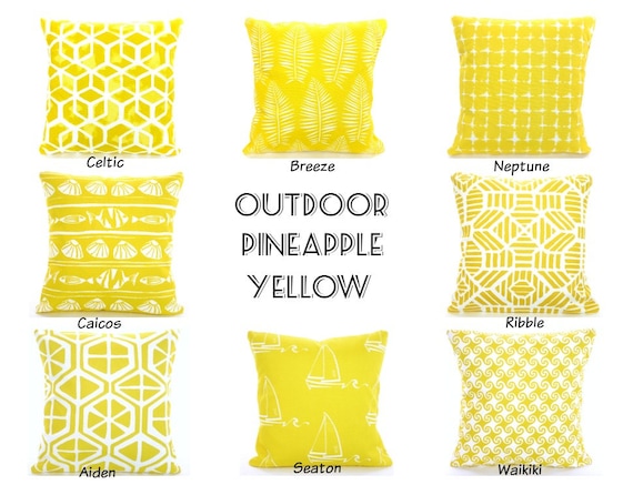 OUTDOOR Yellow Pillow Covers Nautical Yellow Outdoor Pillow Cover Modern