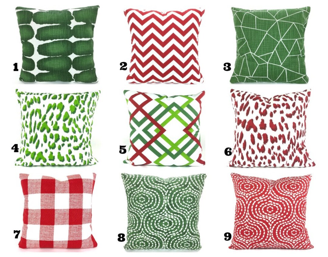 Cristmas Red Green Holiday Pillow Covers Christmas Red Green Decorative