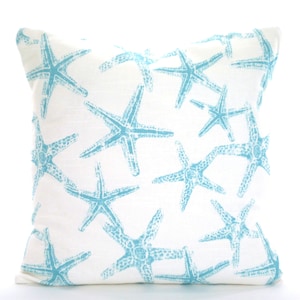Aqua Gray INDOOR Pillow Covers Nautical Beach Decor Decorative Throw Pillows Nautical Cushion Blue Grey White Mix & Match Various Sizes image 6
