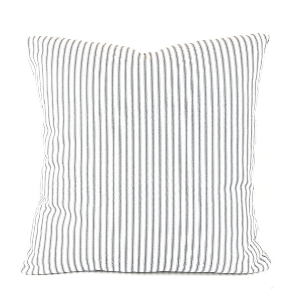 Farmhouse Gray White Ticking Stripe Pillow Cover Decorative Throw Pillows Cushions Grey White Ticking Stripe Toss Pillow Various Sizes