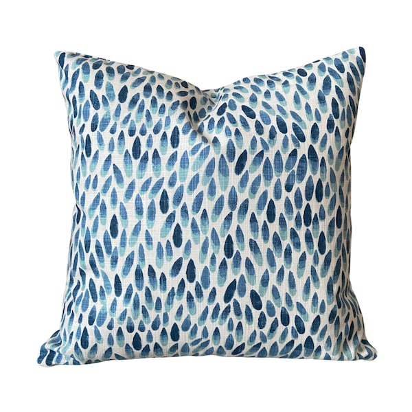 Pillow Covers Blue Aqua White Throw Pillows Navy Blue Aqua White Slub Canvas Modern Couch Bed Sofa Toss Pillow Case Euro Sham Various SIZES