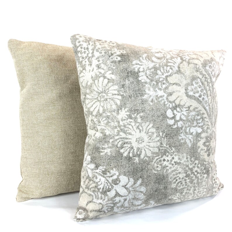 Farmhouse Pillow Covers Taupe Cream Decorative Throw Pillows Etsy