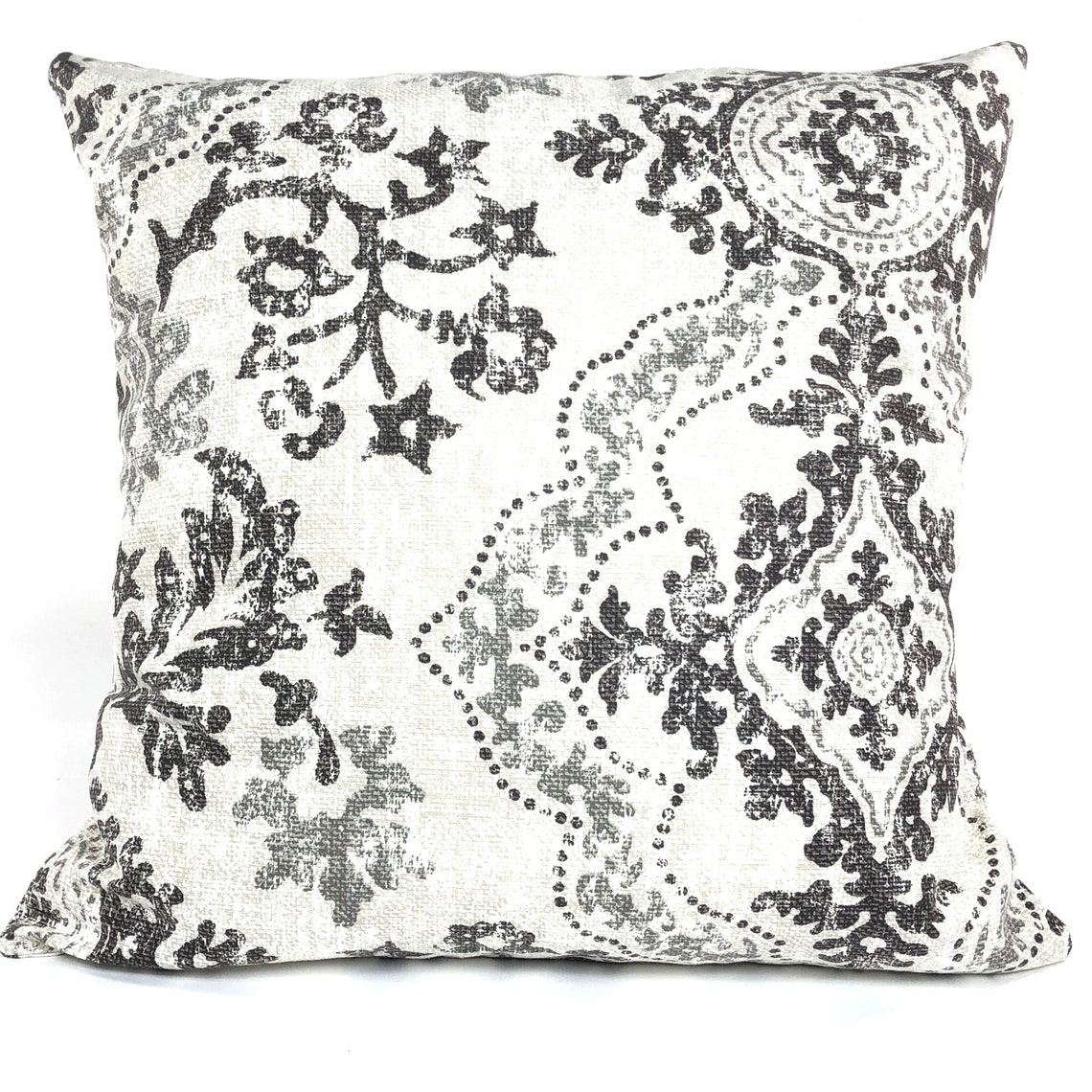 Grey Gold Throw Pillow Covers Farmhouse Cushions Damask Stripe Etsy