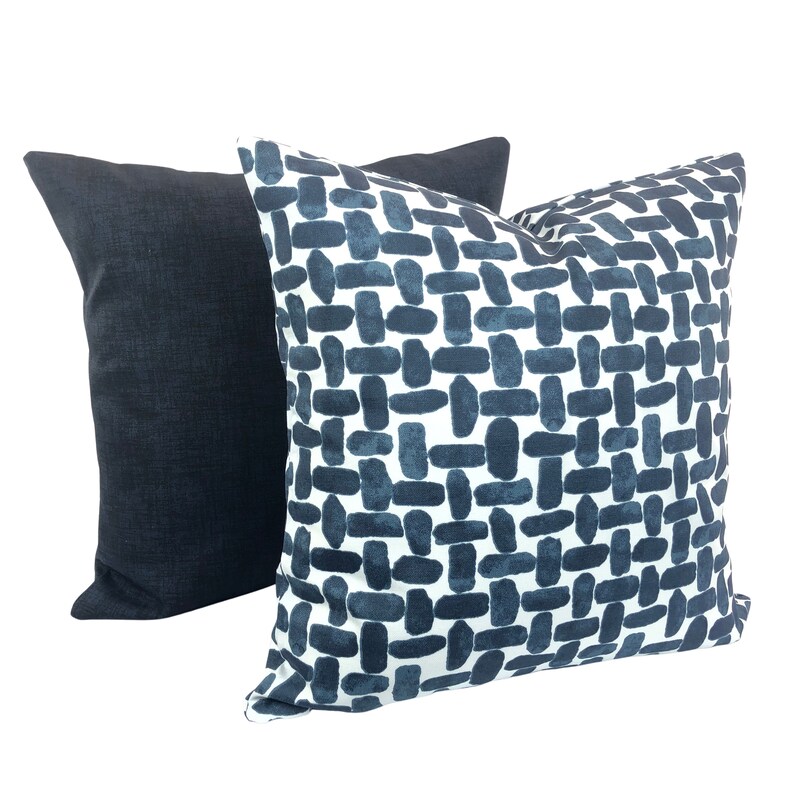 OUTDOOR Navy Blue Throw Pillow Covers Cushion Covers Navy Etsy