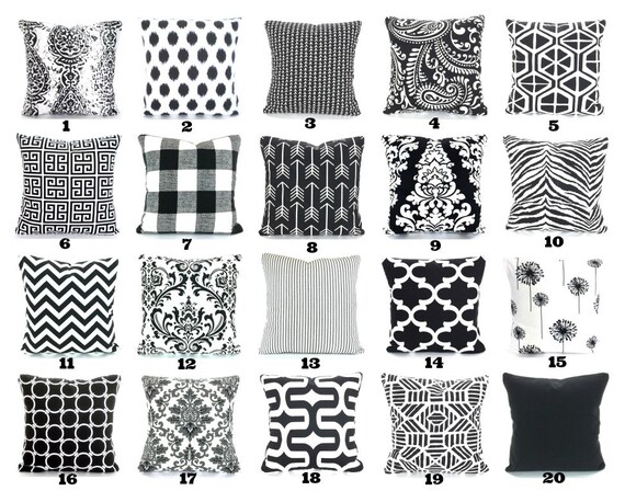 Black White Chevron Pillow Cover Keeling Chevron Throw Pillow Cover