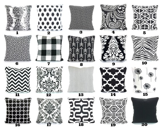 black and white throw pillows