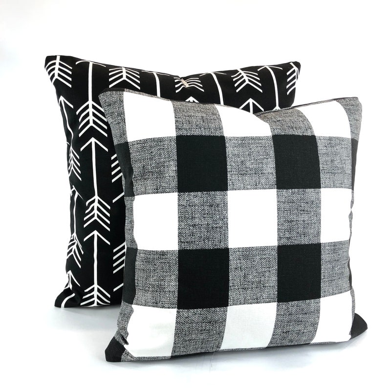 Farmhouse Black White Buffalo Check Pillow Cover Decorative Etsy