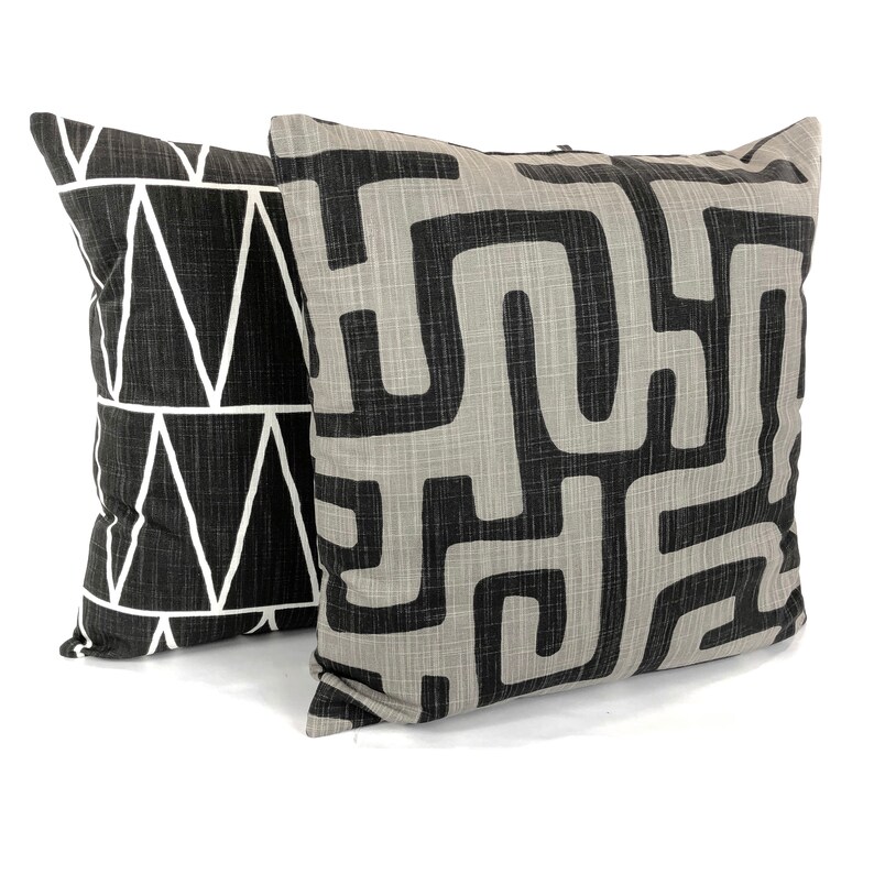 Black Taupe Pillow Covers Decorative Throw Pillow Cover Etsy