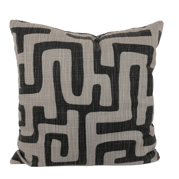 Taupe And White Geometric Decorative Throw Pillow Cover Taupe And White Geometric Decorative Throw Pillow Cover
