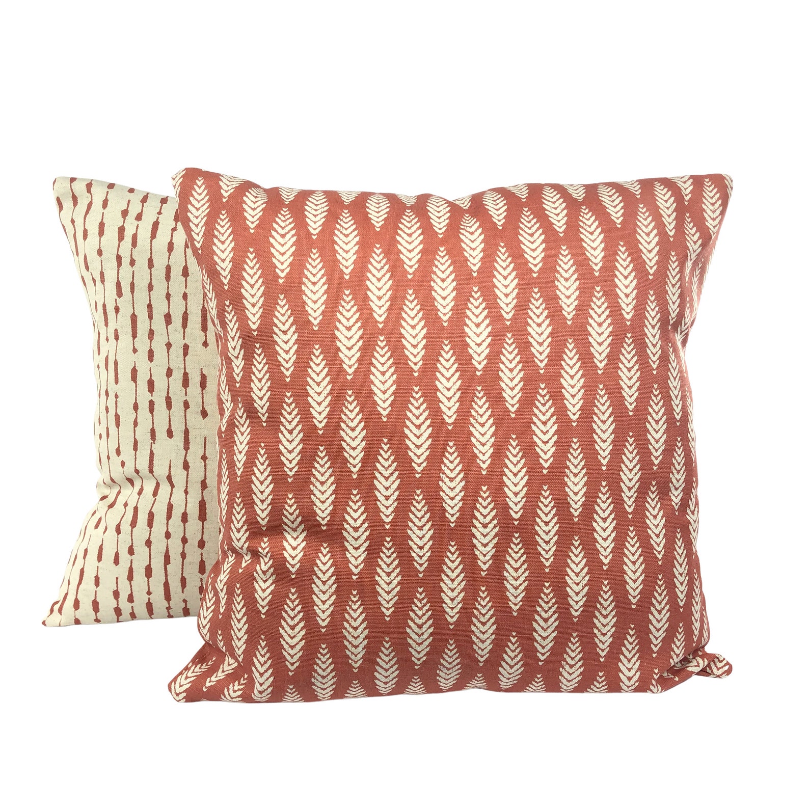 Pillow Covers Terracotta Cream Decorative Throw Pillows Etsy