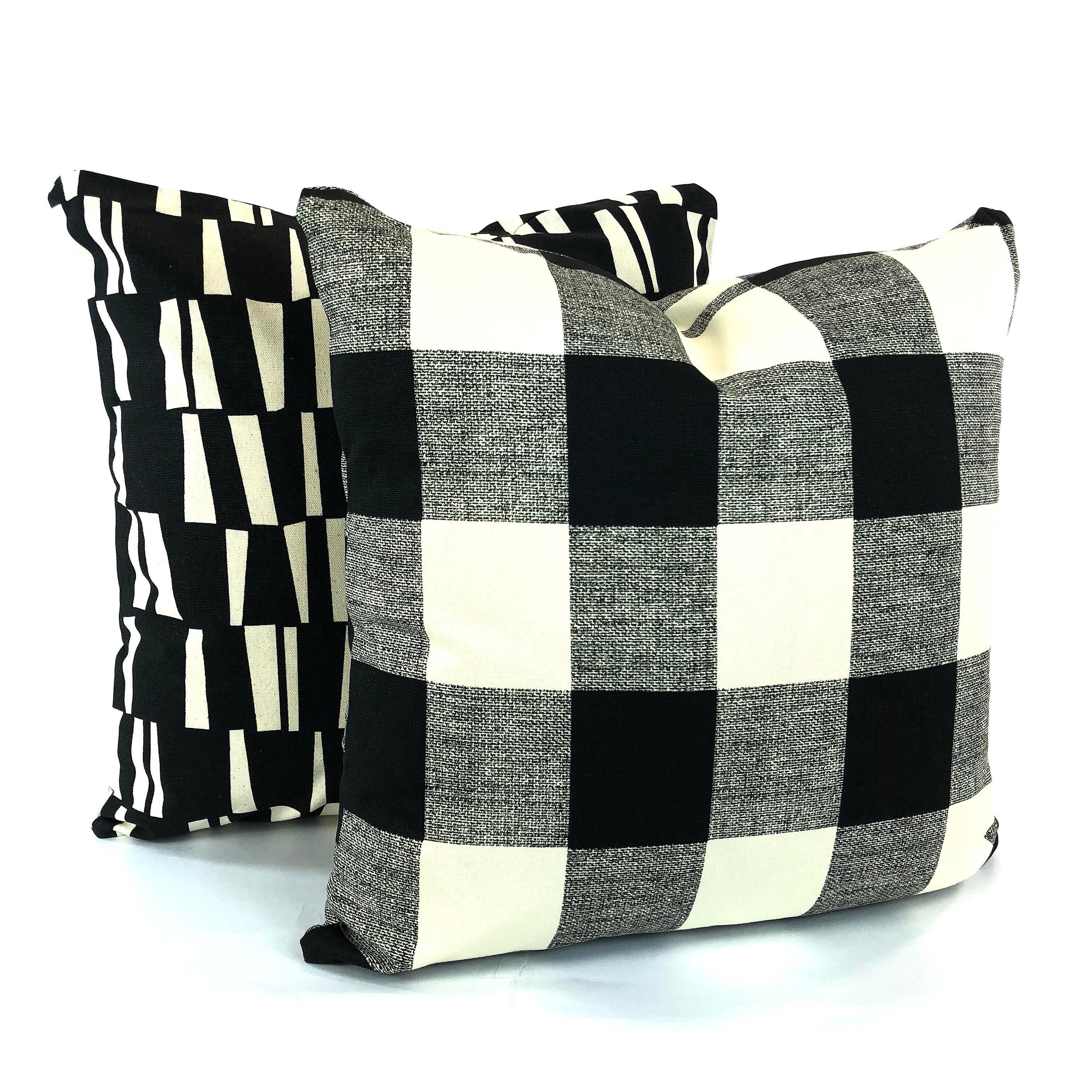 Black Cream Throw Pillow Covers Decorative Pillows Cushions Etsy