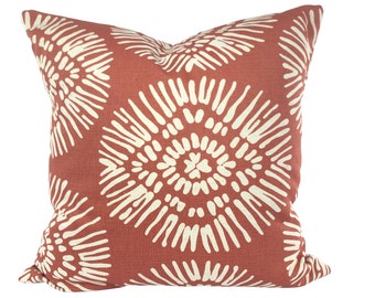 Pillow Covers Terracotta Cream Decorative Throw Pillow Cushion Coral Rust Toss Pillow Medallion Couch Bedroom Mix & Match Various Sizes