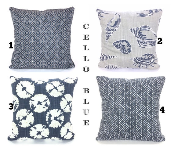 Nautical Pillow Covers Navy Blue Tan Decorative Throw Pillows Cushions Cello Blue INDOOR Faded Denim Sand Dollar Beach Decor Various Sizes Etsy UK