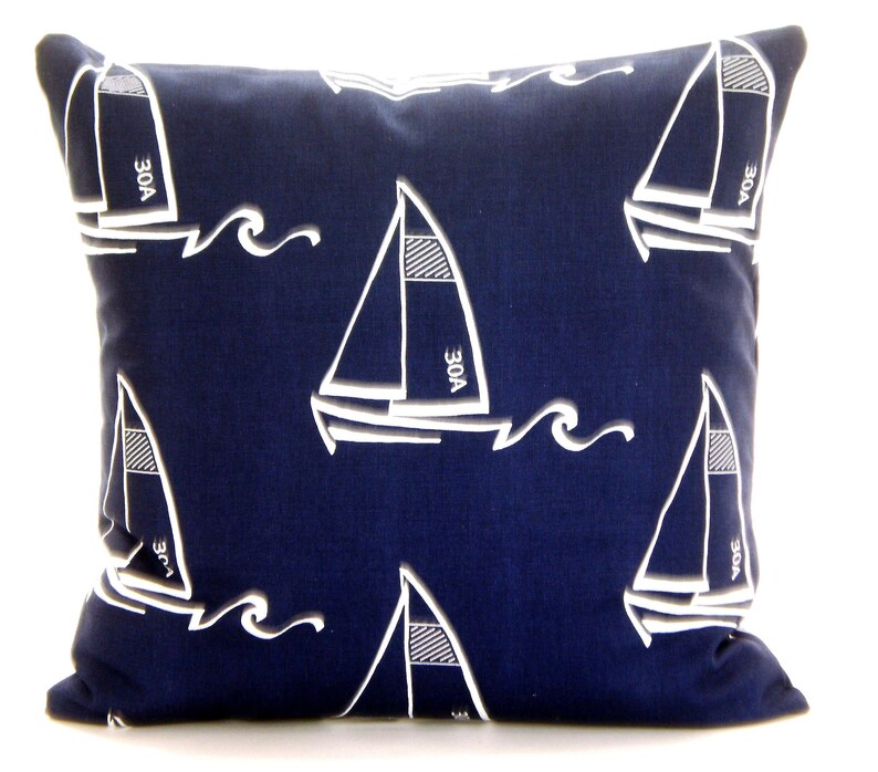 Indigo Navy White Pillow Covers Decorative Throw Pillows Etsy