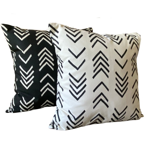 Black Cream Pillow Covers Pillow Case Cushions Black Cream Buffalo Check Geometric Mud Cloth Bed Pillows Couch Pillows Various Sizes Etsy UK