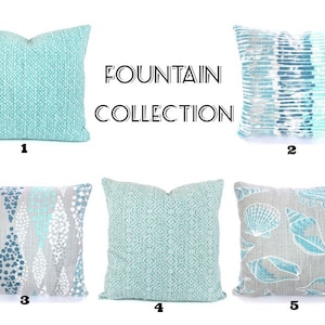Blue Pillow Covers Aqua Pillows Gray White Indoor Nautical Throw Pillows Cushions Blue Sea Shells Nautical Pillow Case Various Sizes
