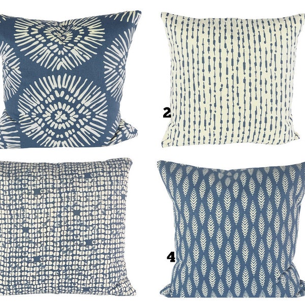 Blue Pillow Covers Pillow Cases Decorative Throw Pillow Cushion Blue Cream Toss Pillow Designer Couch Bedroom Mix & Match Various Sizes
