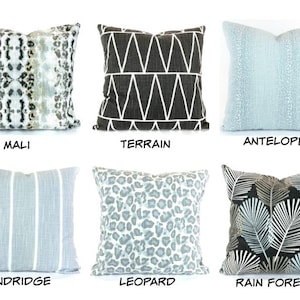 Pillow Covers Blue Black Tan Throw Pillow Decorative Pillows Cushions Toss Pillows Couch Bed Pillow Case Leopard Stripe Various Sizes