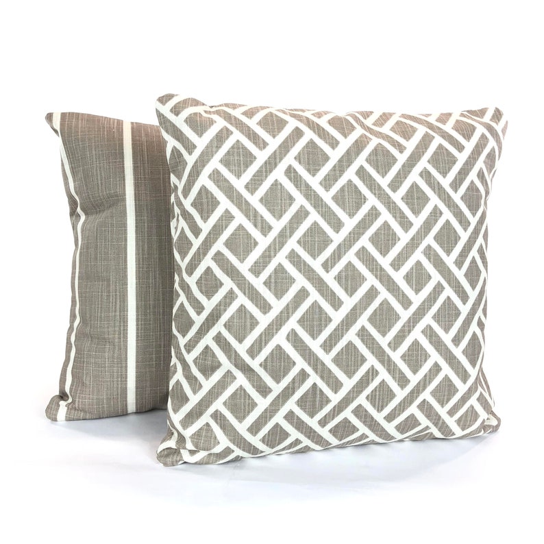 FARMHOUSE Taupe Throw Pillow Covers Decorative Pillows Etsy